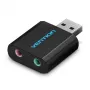 Vention išorinė USB garso plokštė juoda metalinė