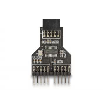 DeLOCK 60045 lyties keitiklis 9 kontaktų USB 2.0 2 x 9 kontaktų šukos juodas