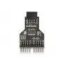 DeLOCK 60045 lyties keitiklis 9 kontaktų USB 2.0 2 x 9 kontaktų šukos juodas