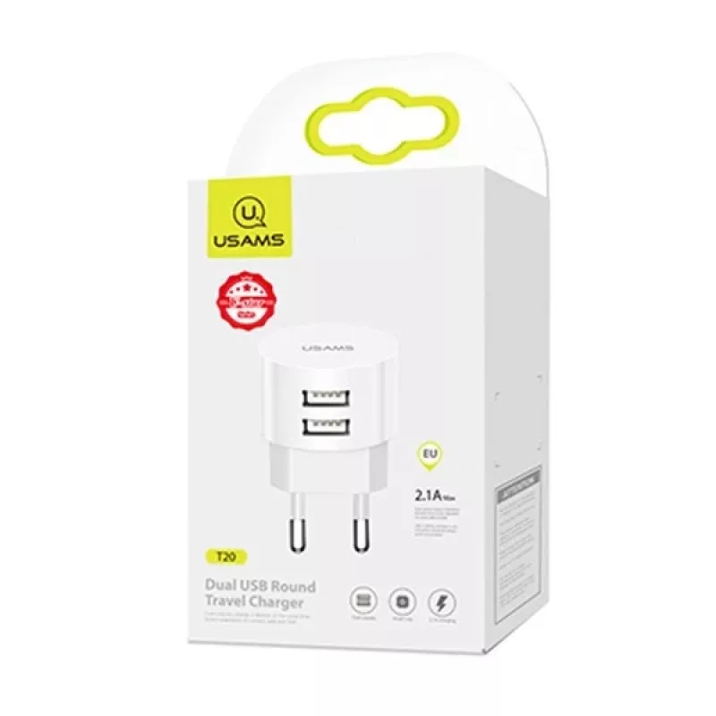 Įkroviklis usams XTXLOGT18TC05 su 2x USB prievadais ir integruotu USB‑C laidu, 2,1 A išėjimas