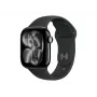 Apple Watch Series 11 GPS + Cellular 42mm Jet Black Aliuminio Dėklas su Juodu Sportiniu Dirželiu - M/L