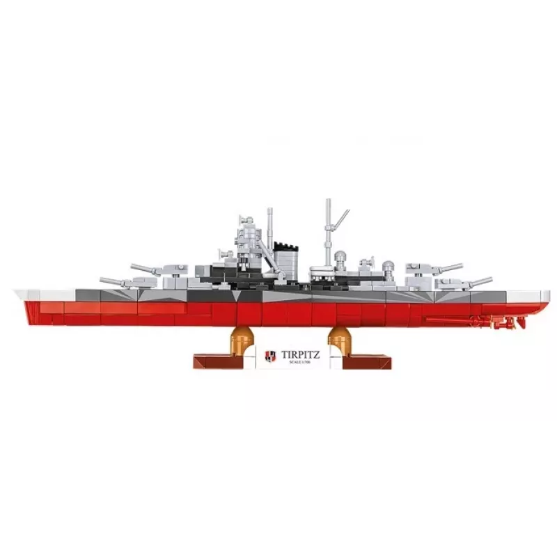 Konstruktorius Cobi Battleship Tirpitz – 593 detalės, mastelio modelis su demonstravimo stovu