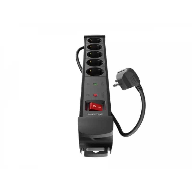 Prailginimo laidas Lanberg SP1-05F-0500-BK 5 m 5 kištukinių lizdų juodas