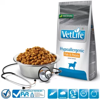 FARMINA Vet Life Hypoallergenic Canine Fish&Potato - sausi šunų ėdalai - 12 kg