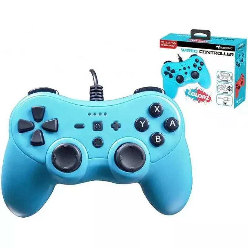 Laidinis valdiklis SUBSONIC SA5488-1 Neon Blue – skirtas Nintendo Switch, laidinis ryšys