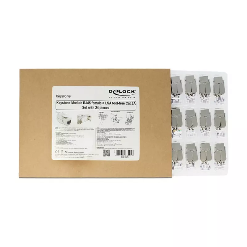 DELOCK 86405 RJ45/LSA Cat.6A modulis, metalinis