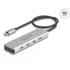 DeLOCK USB Type-C Hub 10 Gbps 4 prievadai aliuminis pilkas