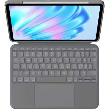 Klaviatūrinis dėklas Logitech Combo Touch QWERTY danų, suomių, norvegų, švedų Smart Connector pilka