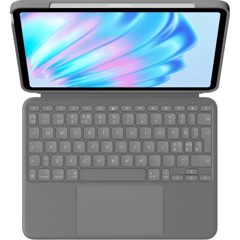 Klaviatūrinis dėklas Logitech Combo Touch QWERTY danų, suomių, norvegų, švedų Smart Connector pilka