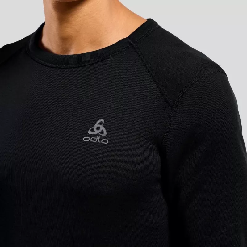 Odlo BL TOP crew neck l/s ACTIVE WARM ECO vyriški marškinėliai, dydis M, juodi