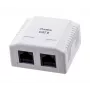 LANBERG OU6-0002-W Kištukinis lizdas RJ-45 Cat6 baltas, 2 prievadai, 30×54×57 mm