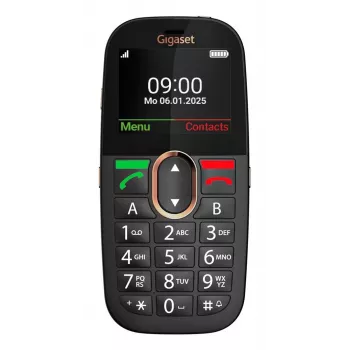 Mobilus telefonas senjorams Gigaset GL695 – 2,31 colio (5,87 cm) ekranas, 240×320, viena SIM, 4G, 2 MP kamera, 1400 mAh, juodas