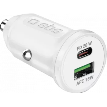 SBS automobilinis įkroviklis 12/24V 1x Type C PD+ USB 2.1 A baltas