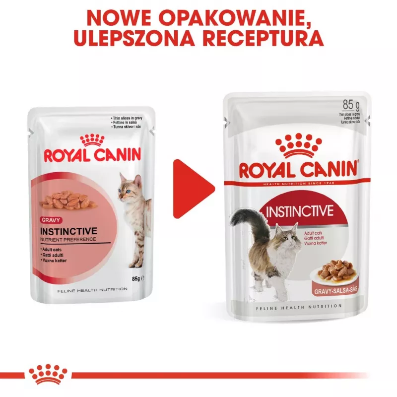 Šlapias kačių ėdalas Royal Canin Instinctive 12 x 85 g – vištiena, suaugusioms katėms, šlapimo takų sveikatai