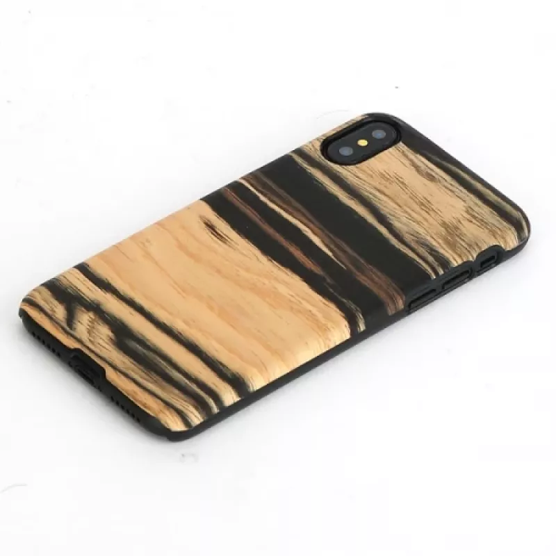 Dėklas išmaniesiems telefonams man and wood, skirtas iPhone X/XS – baltas juodmedis su juodais akcentais