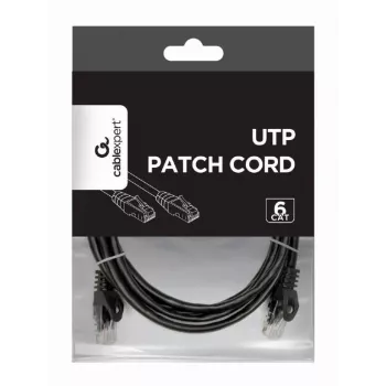 Tinklo kabelis Gembird PP6U-2M/BK RJ-45 Cat6 2m Juodas