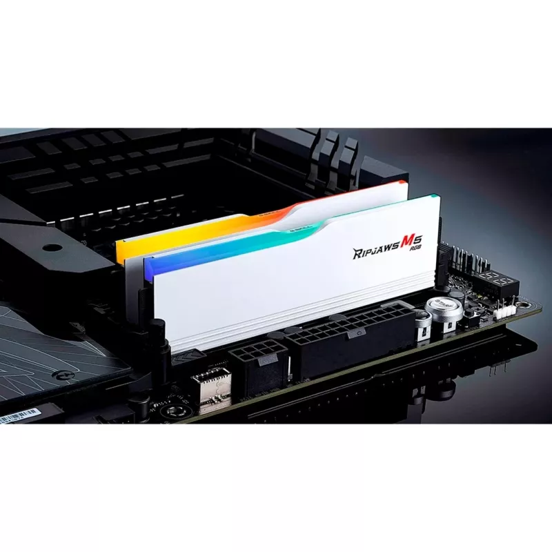 G.skill Ripjaws M5 RGB 64 GB (2x 32 GB) DDR5-6000 Dual-Kit, balta, F5-6000J3040G32GX2-RM5RW, INTEL XMP