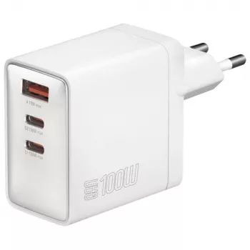 Kroviklis 4smarts SGaN Pocket 100W 2C+1A Universal Baltas Greitasis Įkrovimas