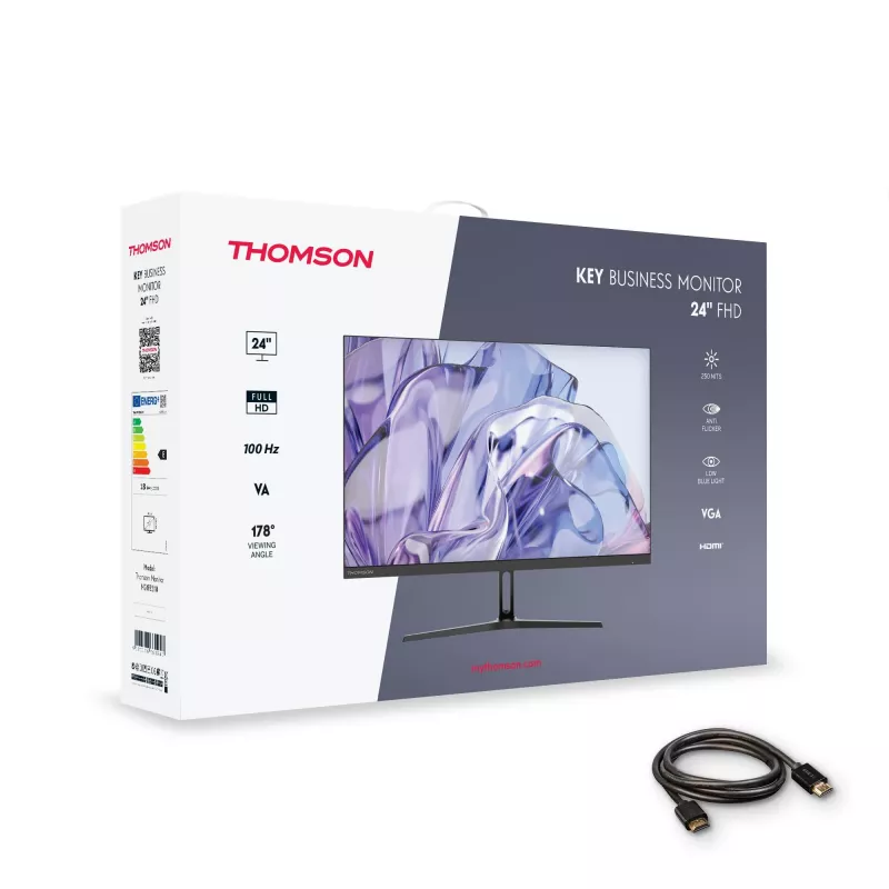 Monitorius THOMSON M24FB2Y14 24 colių (61 cm) Full HD 1920x1080 VA LED, 14 ms, VESA, juodas