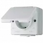 Kintamosios srovės kištukinis lizdas Jung 620 W, 16 A, 250 V, duroplastinis korpusas, baltas, aukštis 47 mm