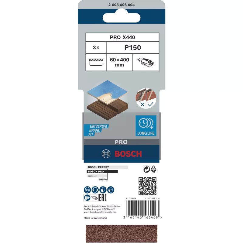Bosch 2 608 606 004 šlifavimo juostų rinkinys 3 vnt.