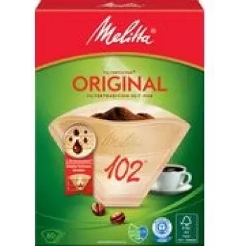 Popieriniai kavos filtrai Melitta ORIGINAL 102 (dydis 102, vienkartiniai kūgio formos filtrai)