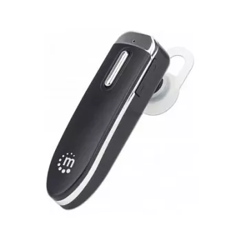 Manhattan Bluetooth ausinė vienai ausiai, visakryptis mikrofonas, integruoti valdikliai, juoda, 10 valandų veikimo laikas, nuotolis 10 m, USB-A įkrovimo laidas, Bluetooth v4.0, 3 metų garantija