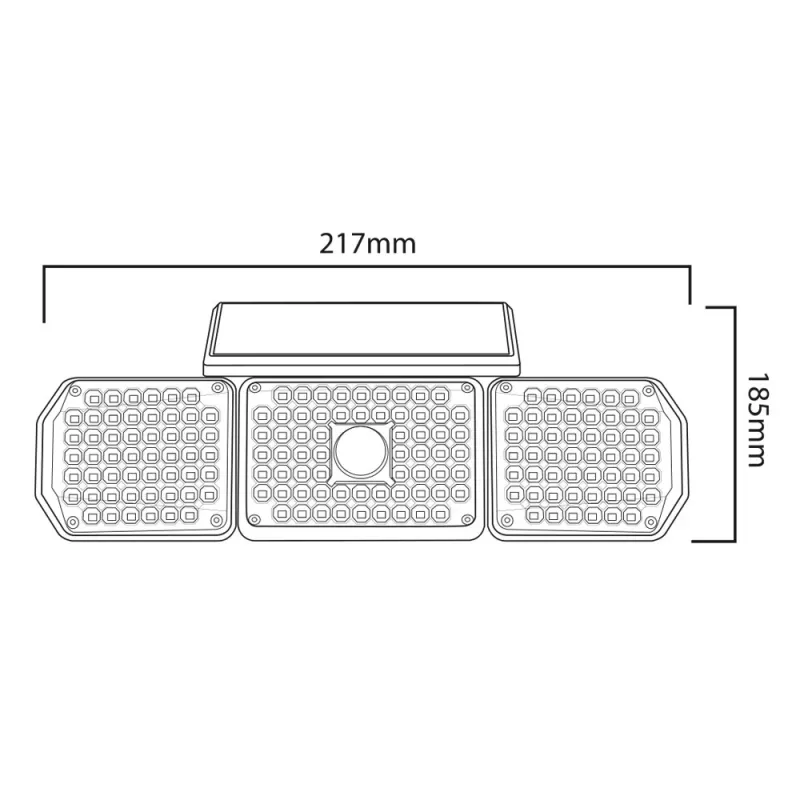 Maclean IP65 saulės LED lempa su judesio ir prieblandos jutikliais 4W 320lm 4000K Li-ion 1200 mAh 3 darbo režimai prožektorius saugumui sodui įėjimui