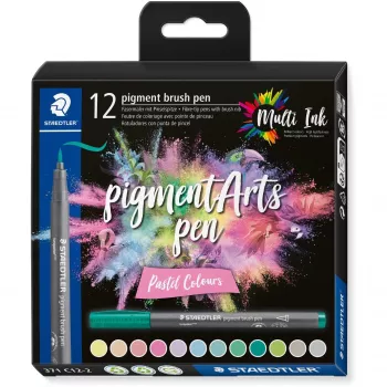 Brush Pen Staedtler Pigment Arts Pastel Colors 12 vnt