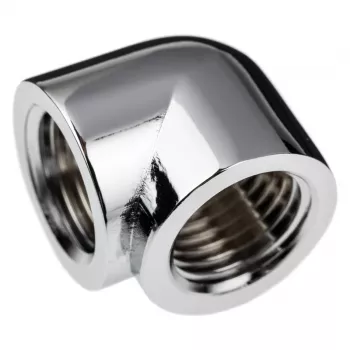 Alphacool 17589 Alkūnė G1/4 inch mot. × G1/4 inch mot. 90° Žalvaris Chromuotas 19.7 mm
