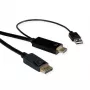 ROTRONIC-SECOMP Roline - Videokabel - HDMI, USB (nur Strom) männlich zu DisplayPort männlich - 2 m - abgeschirmt - Schwarz - unterstützt 4K 60 Hz (384