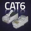 RJ45 modulinis jungtis QOLTEC 54556 CAT6 FTP, sidabrinė, 18×22×11 mm, pakuotė po 100 vnt.
