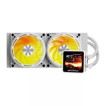 CPU vandens aušintuvas Darkflash DE240 (baltas) – 240 mm radiatorius, uždaras AIO