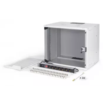 Sieninis tinklo stovas DIGITUS SOHO Pro 19 col. 9U, 540 x 400 mm, IP20, rakinamas, 60 kg