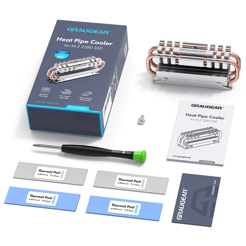 Aušintuvas GRAUGEAR G-M2HS06 Aliuminis Varis M.2 NVMe SSD