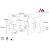 Laikiklis sieninis MACLEAN MC-503A S 23–42 colių ekranams, pakreipimas ±20°, VESA 75×75–200×200, 30 kg, sidabrinis