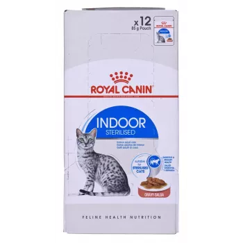 Šlapias kačių ėdalas Royal Canin Indoor Sterilized 12 x 85 g – paukštiena, suaugusioms sterilizuotoms kambario katėms