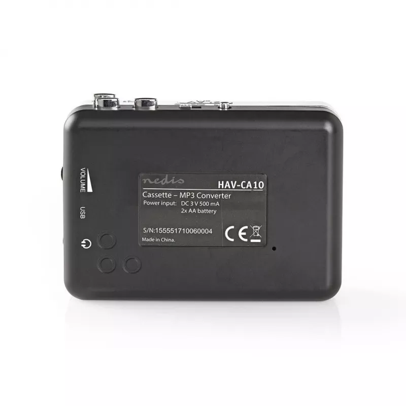 Kasečių keitiklis Nedis ACGRU100GY USB / 3,5 mm, maitinamas USB / baterijomis, pilka