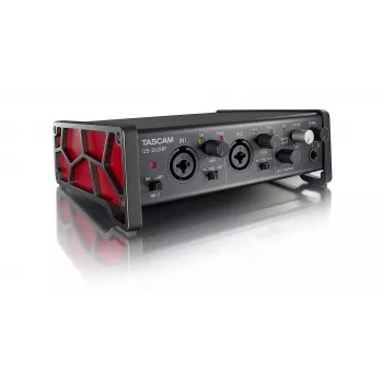Garso sąsaja Tascam US-2X2HR, 2 x XLR/combo įėjimai, 192 kHz, USB 2.0, MIDI In/Out, stalinė, juoda