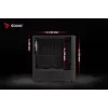PC korpusas SAVIO Noctis Flow RGB — Cube, ATX/Mini-ITX, 3x 120 mm priekiniai ventiliatoriai, grūdintas stiklas, maks. GPU 35 cm