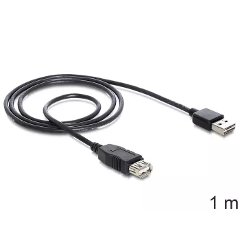 USB laidas DeLOCK EASY-USB 2.0-A 1 m juodas