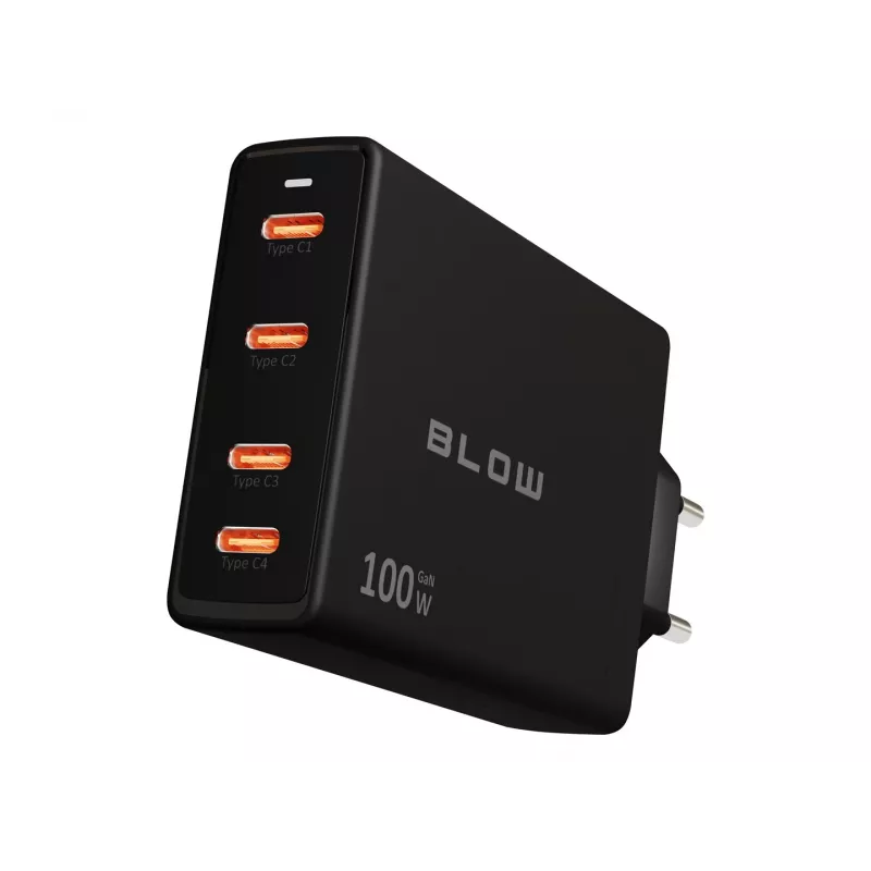 BLOW 4xUSB-C PD 100W GaN sieninis įkroviklis, juodas