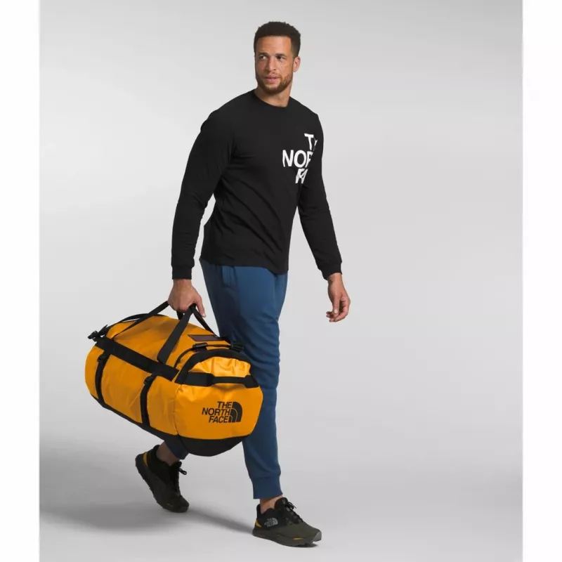Krepšys The North Face Base Camp Duffel L 95 L poliesteris juoda, geltona