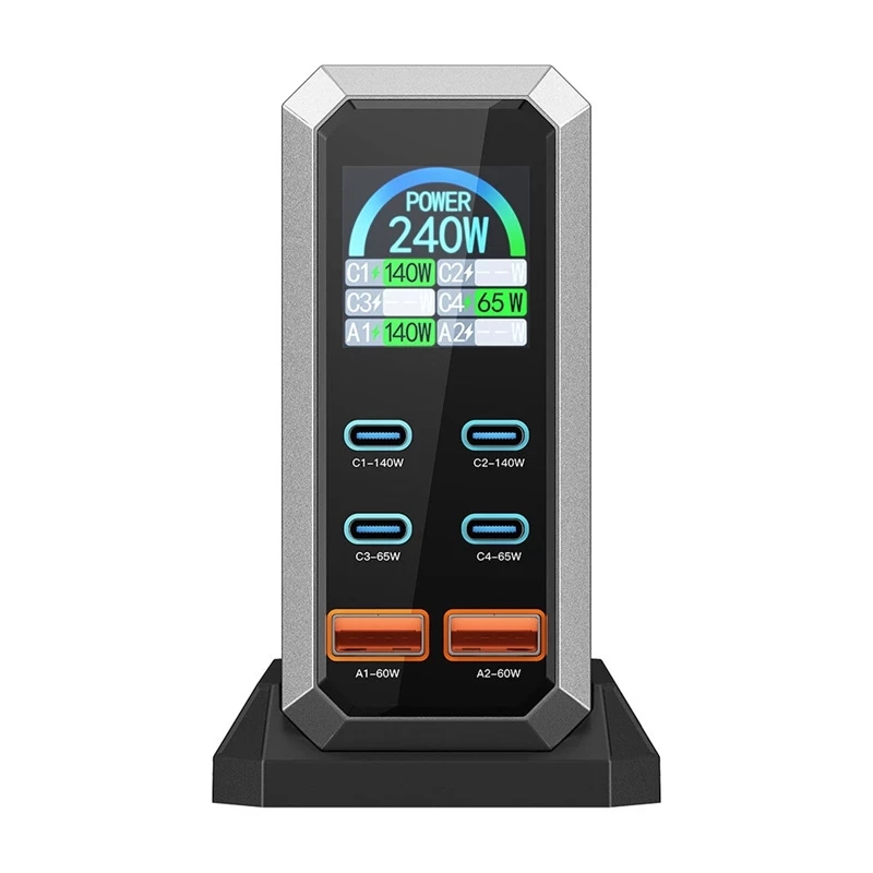 Blitzwolf BW-S31 2xUSB-A, 4xUSB-C, PD, 240W tinklo įkroviklis