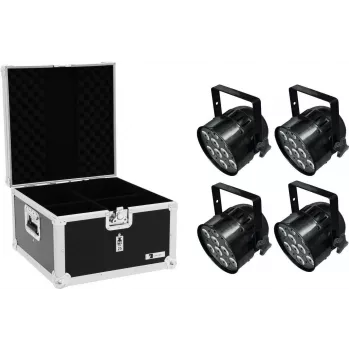 LED PAR šviestuvas EUROLITE PAR-56 QCL Short 4x su EPS dėklu — 4 viename QCL šviesos diodai, PAR-56 formato kompaktiškas trumpas korpusas