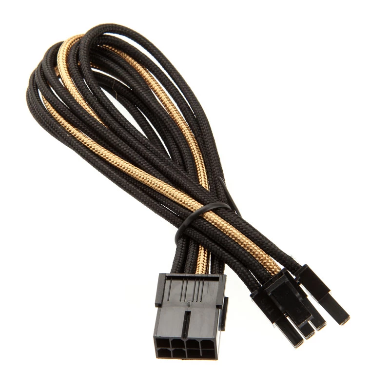 Laidas SilverStone PCI-8-Pin į PCIe-6+2-Pin, 250mm - juodas/auksinis