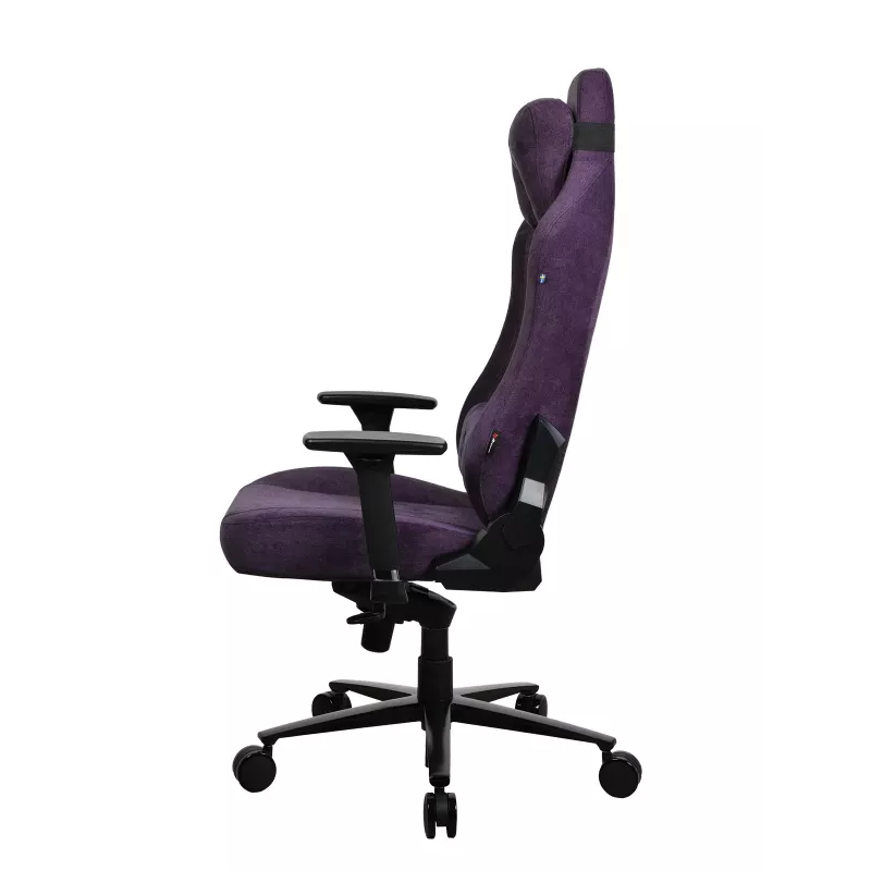 Žaidimų kėdė Arozzi Vernazza SoftFabric Violetinė – ergonomiškas dizainas, reguliuojamos porankiai ir aukštis