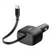 Belkin 75W 2-Port įkroviklis su įtraukiamu USB-C laidu automobiliui (CCC001HQBK)