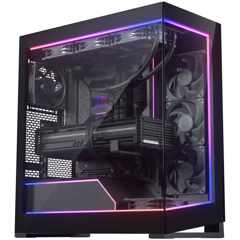 Phanteks NV5 Premium DRGB rinkinys su maitinimo šakotuvu, 3x išoriniam rėmui, 1x pagrindinės plokštės kabelių dangtelis - juoda