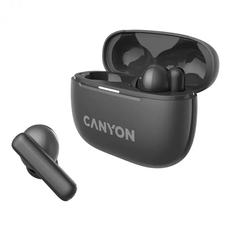Canyon CNS-TWS10BK Ausinės ir ausų įdėklai True Wireless Stereo (TWS) Į ausį Skambučiai/Muzika/Sportas/Kasdienis naudojimas USB Type-C Bluetooth Juodos (CNS-TWS10BK)